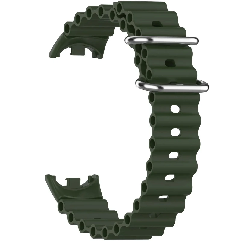 Ремінець Ocean Band для Xiaomi Mi Band 9/8 – Зелений / Dark Olive. Фото 7 з 8