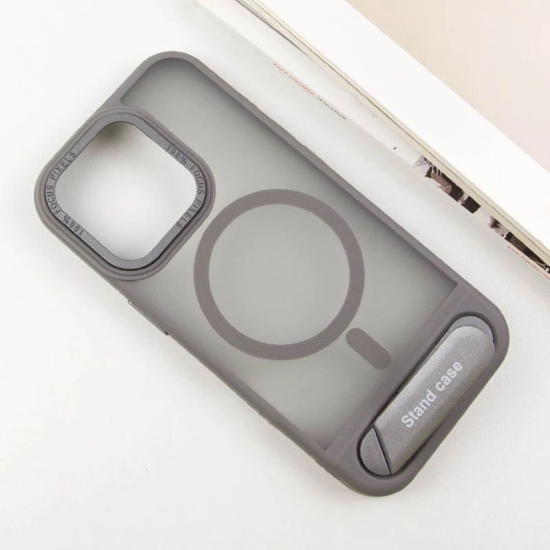 TPU+PC чехол Stand case для Apple iPhone 14 Pro (6.1") – Grey. Фото 4 из 6