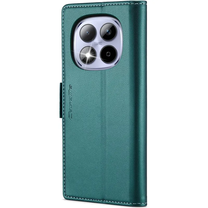 Шкіряний чохол-книжка CaseMe Nappa leather для Xiaomi Redmi Note 15 Pro 4G – Green. Фото 4 з 9