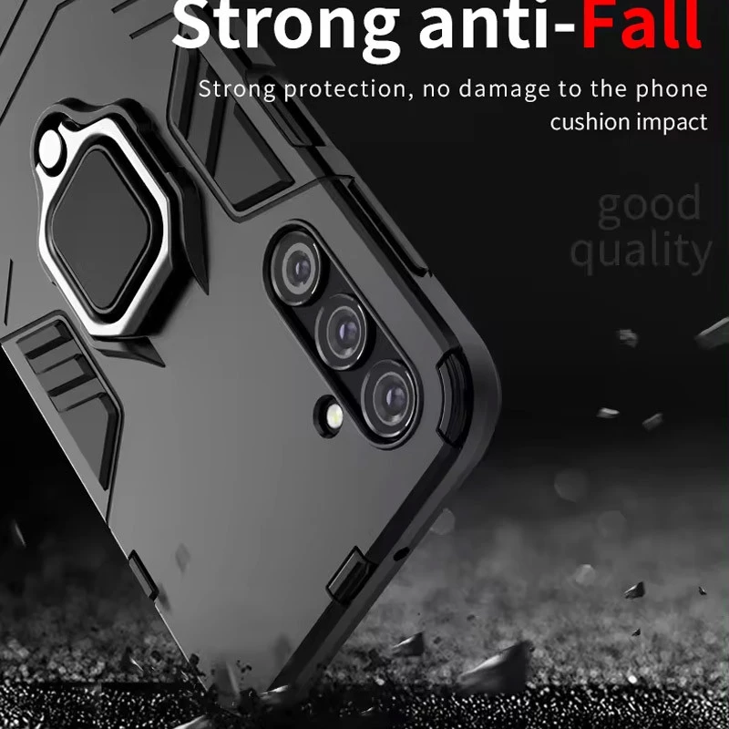 Протиударний чохол Transformer з кільцем на Samsung Galaxy M54 5G – Чорний / Soul Black. Фото 6 з 7