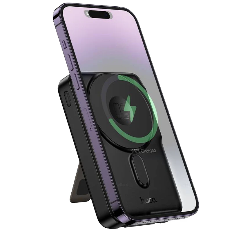 Портативний ЗП Power Bank Hoco Q48 Core PD20W з БЗП+iWatch 10000 mAh – Black. Фото 5 з 6