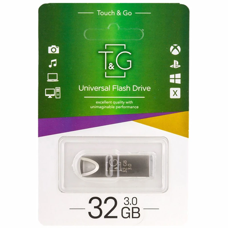 Флеш-драйв USB 3.0 Flash Drive T&G 117 Metal Series 32GB – Срібний. Фото 3 з 3