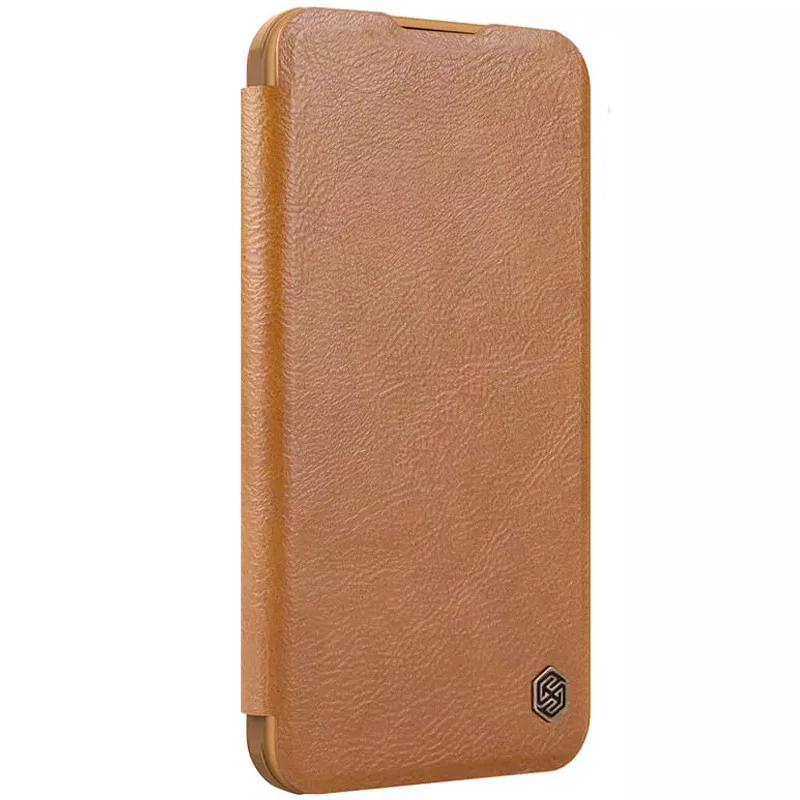 Шкіряний чохол (книжка) Nillkin Qin Prop для Apple iPhone 16 – Brown. Фото 1 з 6