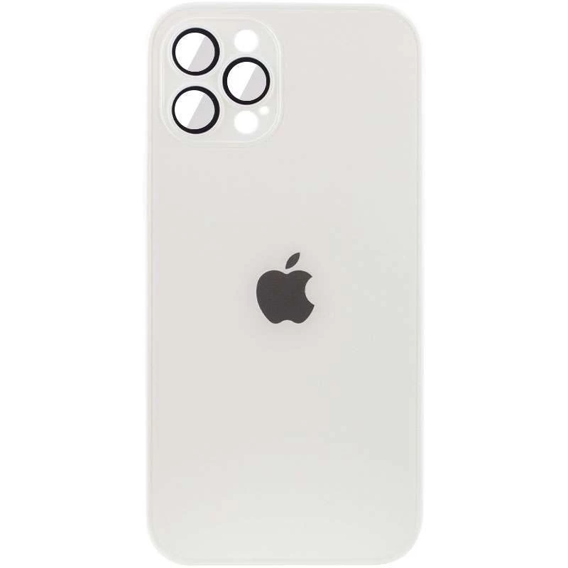 Силиконовый сапфирный чехол со стеклянной поверхностью на Apple iPhone 12 Pro (6.1") – Pearly White. Фото 2 из 7