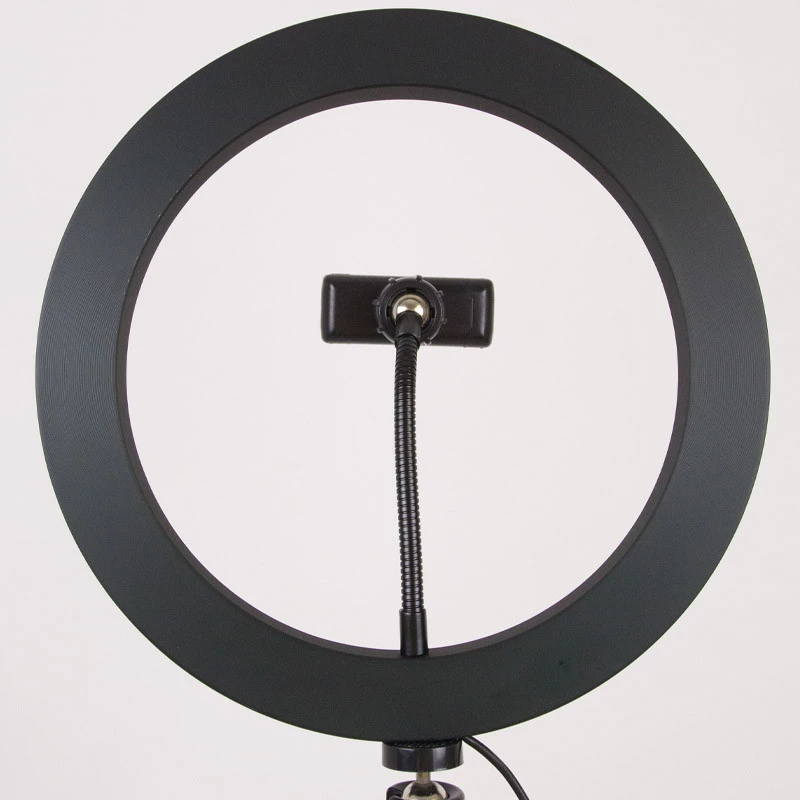 Кольцевая светодиодная LED лампа Flat Ring 10" + tripod 2.1m – Black. Фото 6 из 12