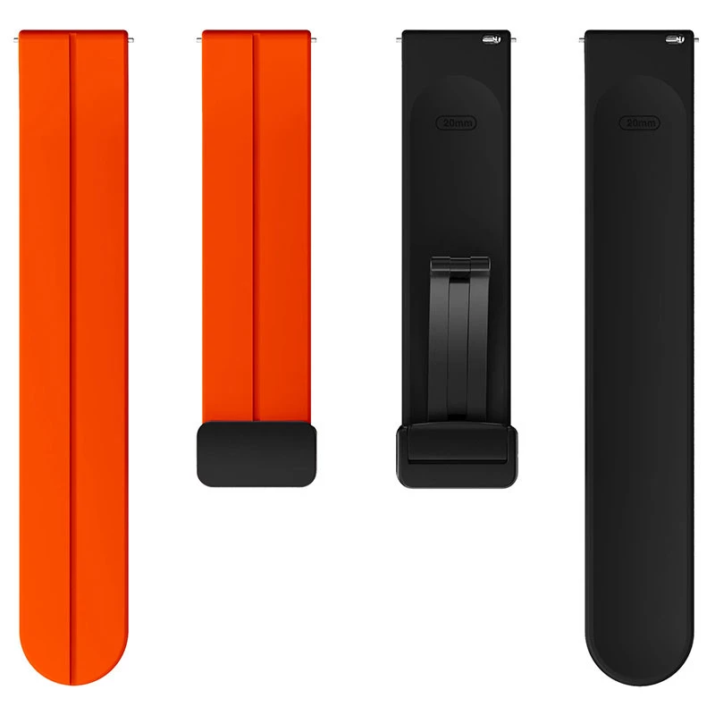 Силіконовий ремінець Classy для Smart Watch 20mm – Orange / Black. Фото 3 з 3