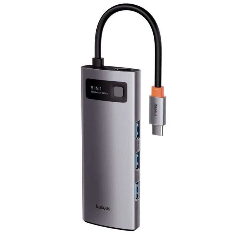 

Перехідник Hub Baseus Metal Gleam Series 5-in-1 Multifunctional 30Hz (Сірий)