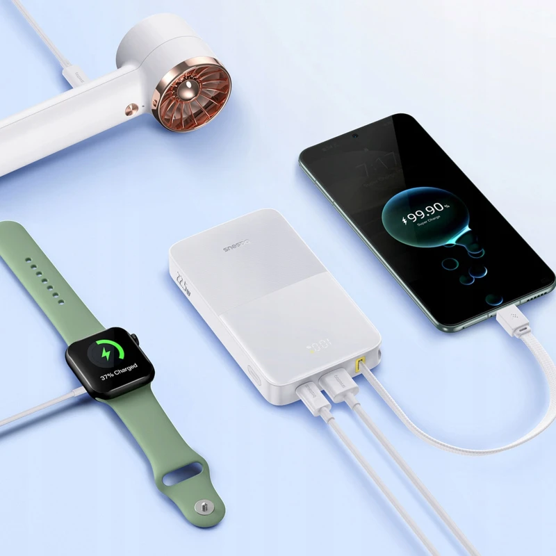 Портативний ЗП Power Bank Baseus EnerFill FC51 Bipow2 Pro 22.5W 10000mAh (E0027601) – White. Фото 4 з 5