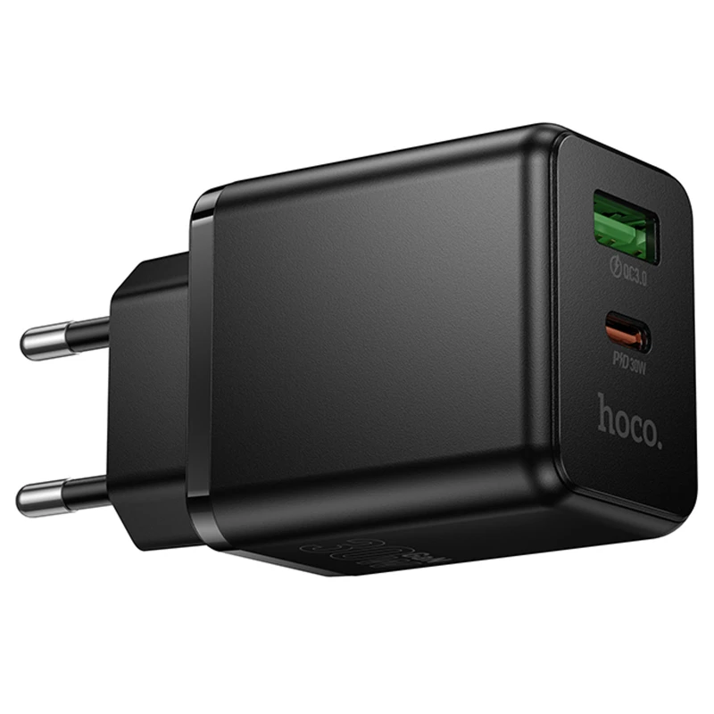 СЗУ Hoco C157A Smart PD30W+QC3.0 (1USB-A/1C) – Black. Фото 6 из 6
