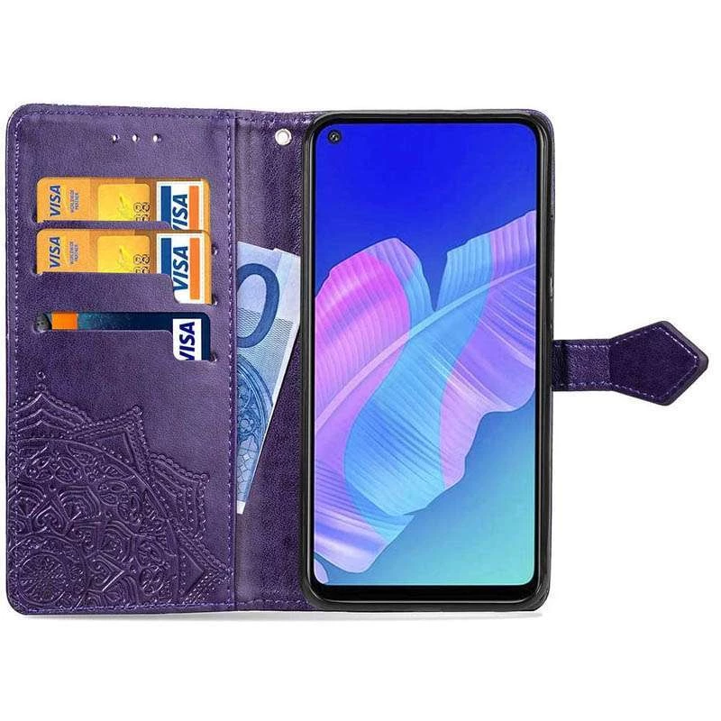 Шкіряний чохол-книжка Art Case з візитницею для Huawei Y6p – Фіолетовий. Фото 2 з 6