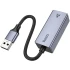 Перехідник Hoco UA37 Portable USB to RJ45 1000 Mbs (0.15m) – Metal gray. Фото 4 з 5