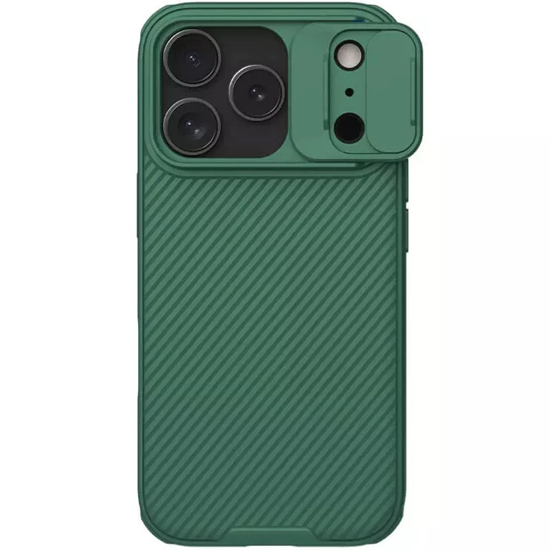 Карбована накладка Nillkin Pro зі шторкою для камери на Apple iPhone 17 Pro Max (6.9") – Deep Green. Фото 2 з 5