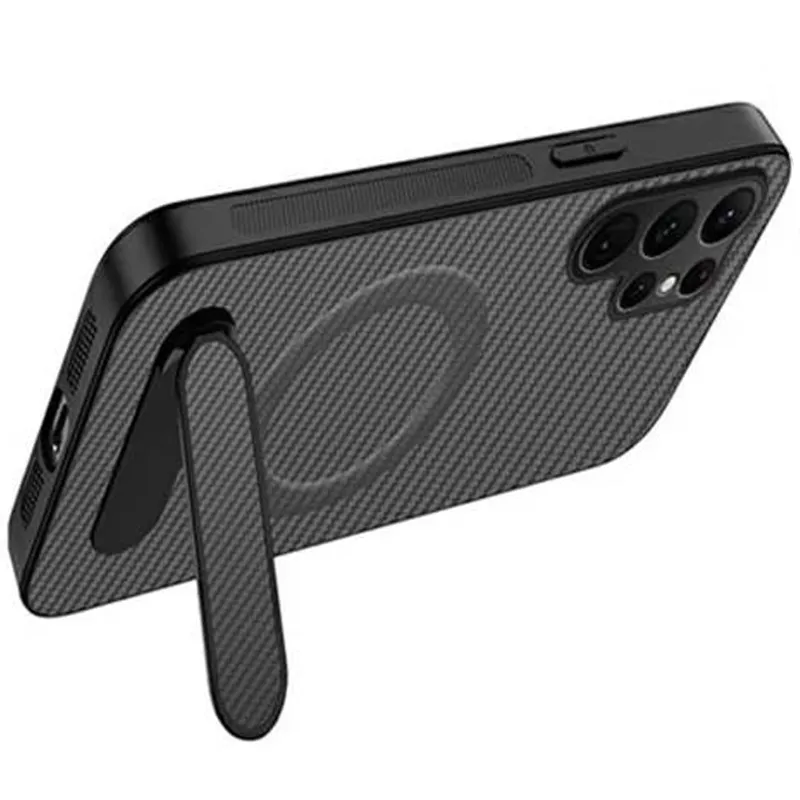 TPU+PC чохол Carbon Kickstand Magnetic Case для Samsung Galaxy S26 Ultra – Grey. Фото 2 з 2