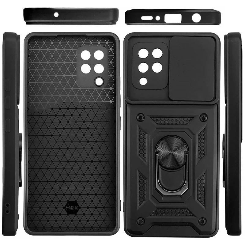 Удароміцний чохол Ummi Camshield Serge Ring (in box) для Samsung Galaxy A22 4G – Чорний / Black. Фото 2 з 2