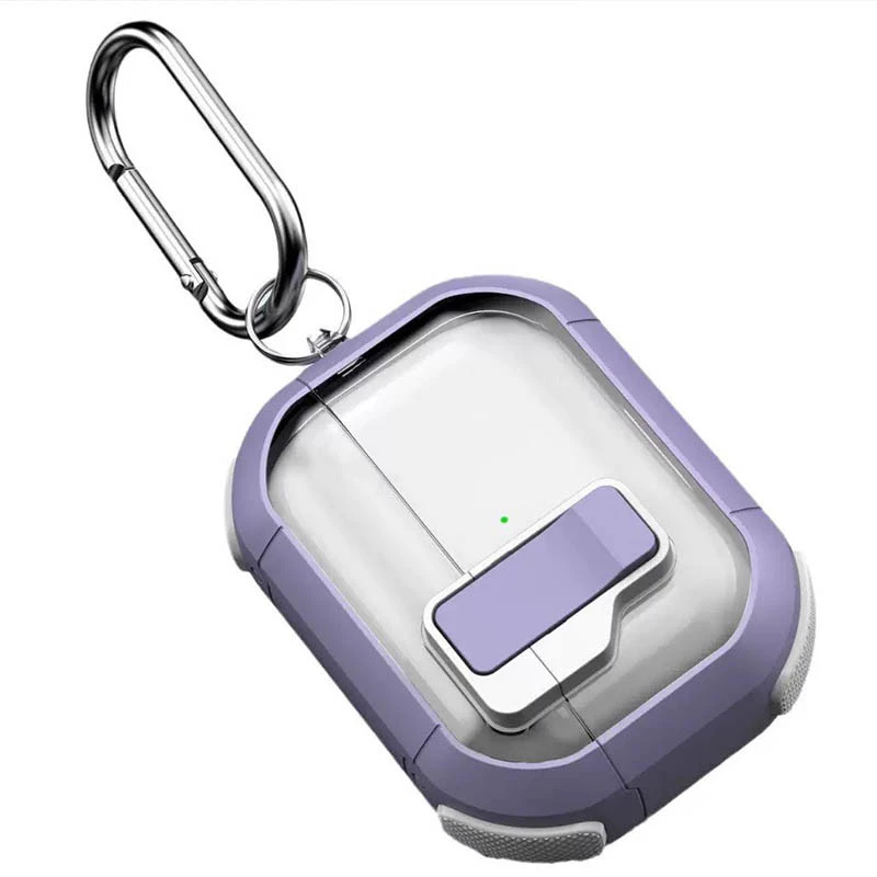 Футляр протиударний Locking Button для навушників Airpods Pro – Light Purple. Фото 5 з 6