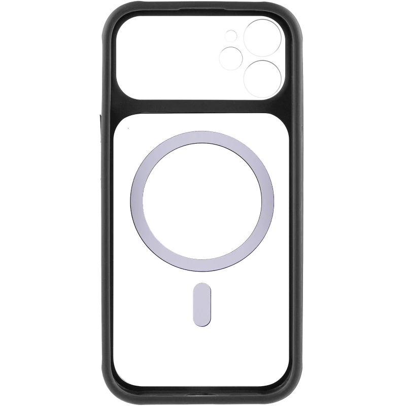 Чохол TPU GETMAN Moon Clear with MagSafe для Apple iPhone 12 (6.1") – Black. Фото 6 з 8