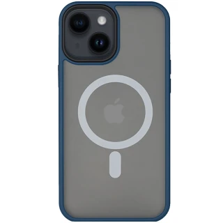 TPU+PC з металевими кнопками та MagSafe на Apple iPhone 14 Plus (6.7") — Синій / Navy Blue