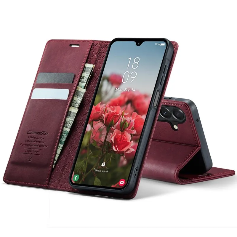 Шкіряний чохол-книжка CaseMe Velvet Matte для Samsung Galaxy S26 FE – Red. Фото 5 з 5