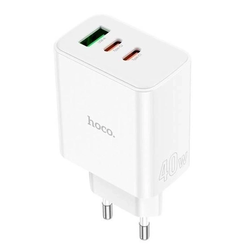 

СЗУ Hoco C126A PD40W+QC3.0 (1USB/2Type-C) (White)