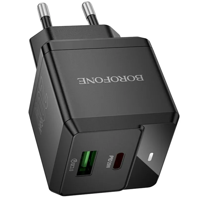 МЗП Borofone BN19 Intenso PD20W+QC3.0 (1USB-A/1C) – Black. Фото 4 з 4