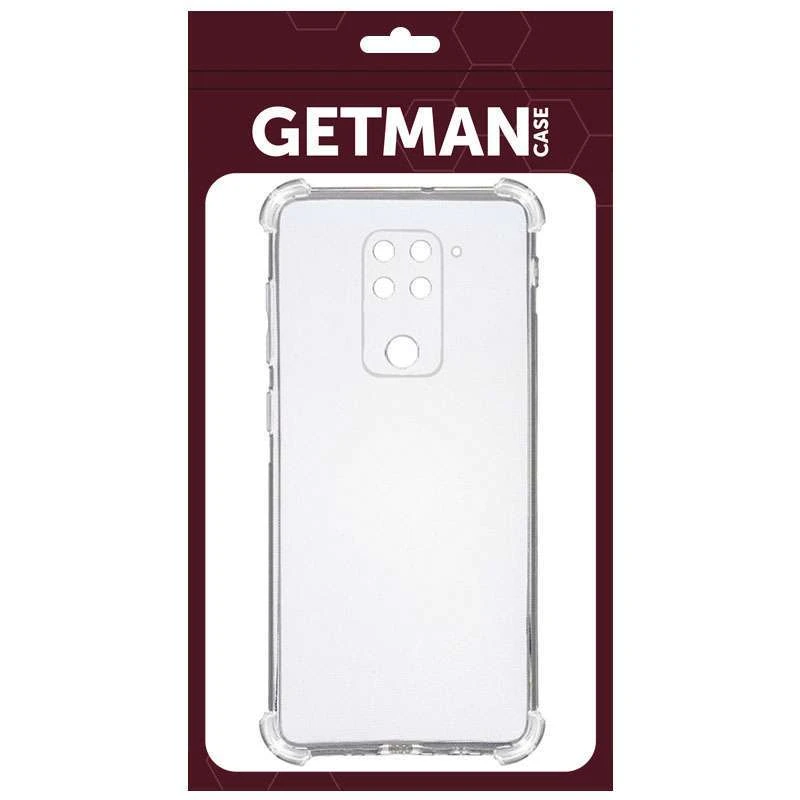 Ультратонкий силиконовый чехол GETMAN с крытыми бортами для Xiaomi Redmi Note 9 / Redmi 10X – Бесцветный (прозрачный). Фото 2 из 3