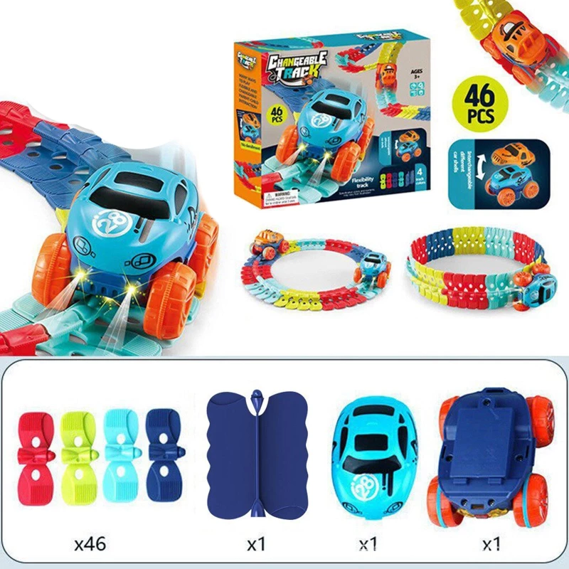 Інтерактивний трек з інерційною машинкою SHT 088 Changeable Trak (46pcs/1CAR) – Colorful. Фото 4 з 4