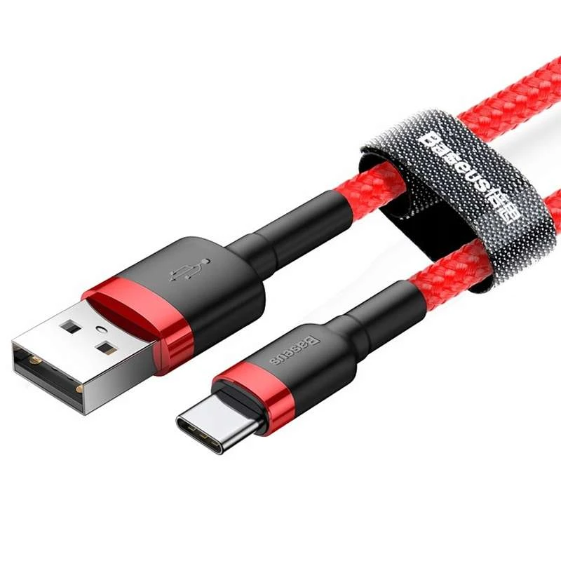 Дата кабель Baseus Cafule Type-C Cable 3A (1m) – Червоний. Фото 2 з 3