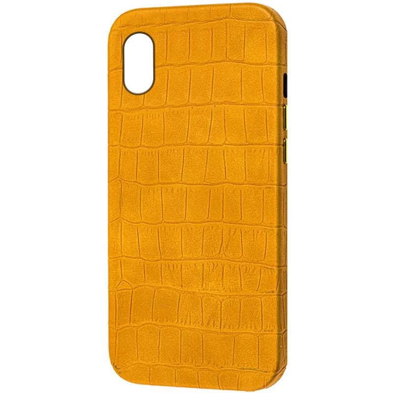 

Кожаный чехол Croco для Apple iPhone XS Max (6.5") (Yellow)