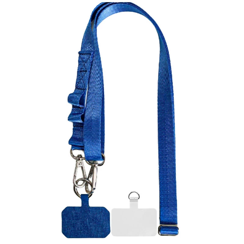 Шнурок широкий с двумя креплениями (2см) 140см – Синий / Navy Blue. Фото 1 из 2