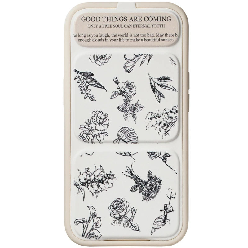 Чехол TPU Panel Stand для Apple iPhone 16 Pro Max – Floral Sketch. Фото 1 из 3