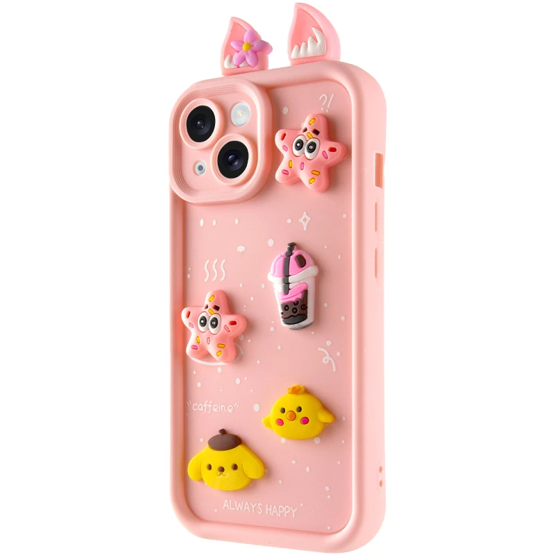 Силіконовий чохол Funny Toys with Ears для Apple iPhone 14 (6.1") – Light Pink. Фото 1 з 6