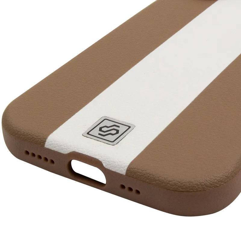 Кожаный чехол Rally with MagSafe для Apple iPhone 17 (6.3") – Beige / White. Фото 7 из 7