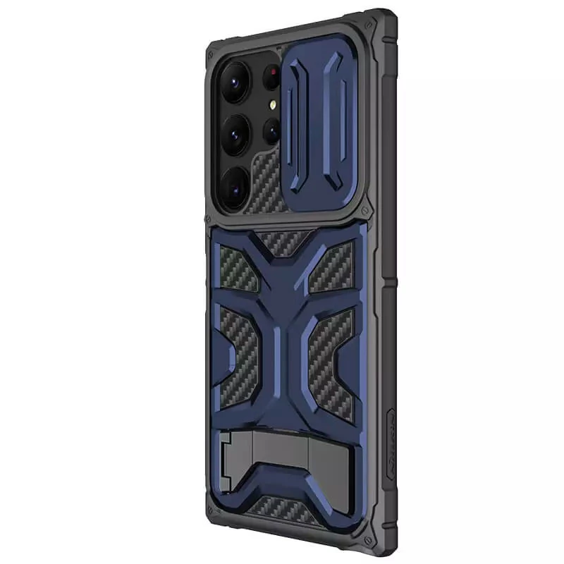 

TPU+PC чехол Nillkin CamShield Adventurer Pro с шторкой на камеру для Samsung Galaxy S23 Ultra (Interstellar Blue)