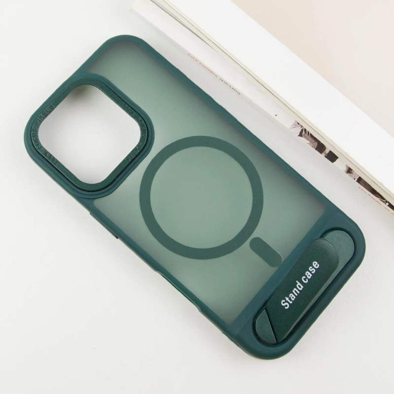 TPU+PC чехол Stand case для Apple iPhone 16 Pro Max – Green. Фото 4 из 7