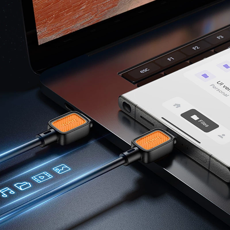 Дата кабель Hoco X108 Benefit 60W Type-C to Type-C (1m) – Black. Фото 4 з 5