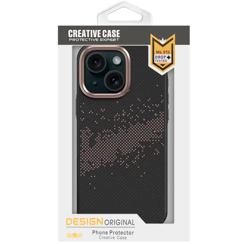 TPU Case Sparkle Matrix MagFit для Apple iPhone 15 (6.1") – Titanium gold. Фото 4 з 4