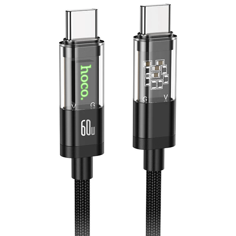 Дата кабель Hoco U116 Transparent Discovery Edition 60W Type-C to Type-C (1.2m) фото 1 з 1