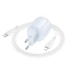 СЗУ Borofone BA94A Lustrous PD30W+QC3.0 (1USB-A/1C) + кабель Type-C to Lightning – Blue. Фото 2 из 4