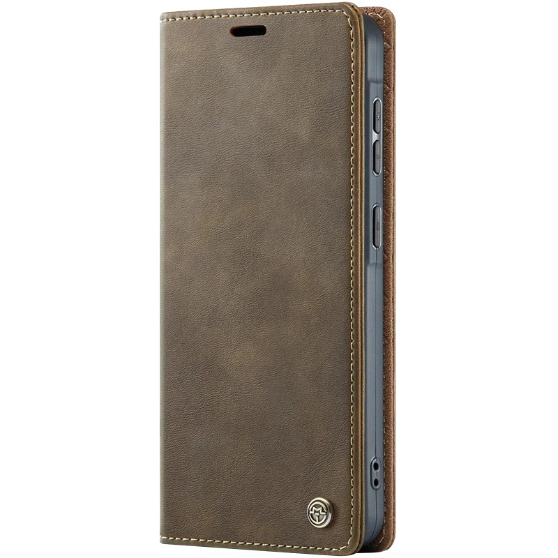 Шкіряний чохол-книжка CaseMe Velvet Matte для Samsung Galaxy S26 – Coffee. Фото 1 з 5