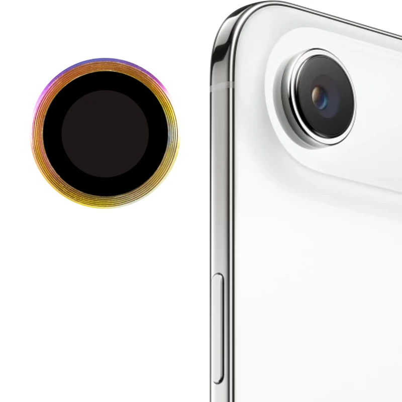 Металеве захисне скло на камеру на Apple iPhone 17 Air (6.5") – Бузковий / Rainbow. Фото 8 з 12