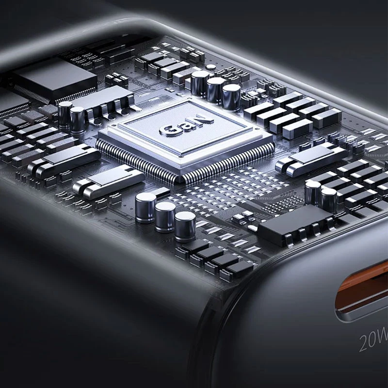 МЗП Usams US-CC261 GaN JC Ser. 20W (2USB-C) + кабель Type-C to Type-C – Black. Фото 6 з 8