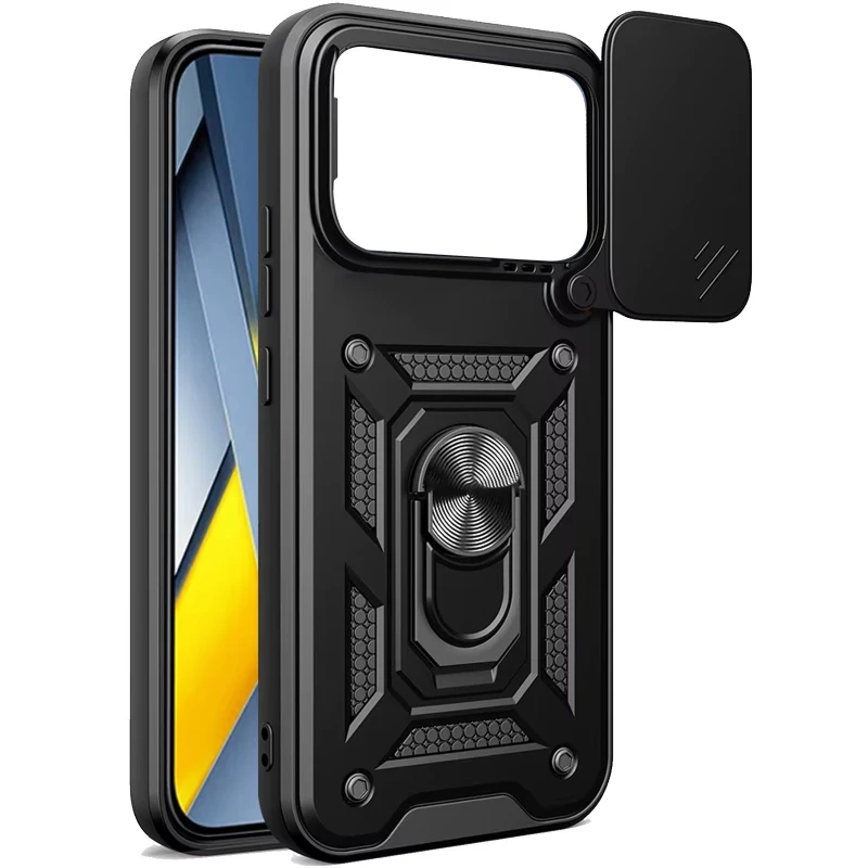 Удароміцний чохол Ummi Camshield Serge Ring (in box) для Xiaomi Poco F8 Pro – Чорний / Black. Фото 2 з 6