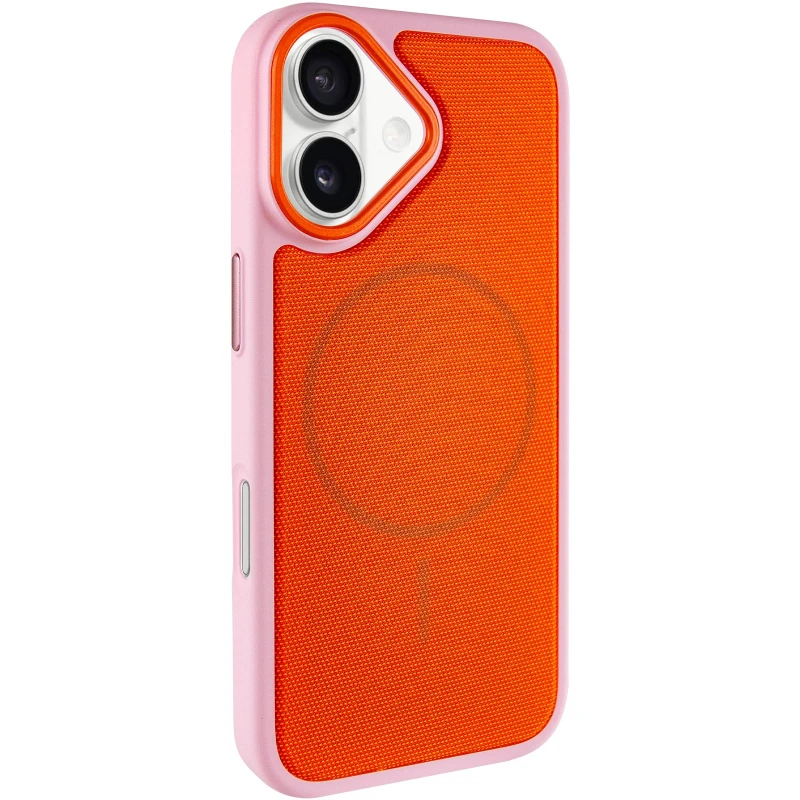 Чехол TPU TechWoven Hybrid with MagSafe для Apple iPhone 17 (6.3") – Pink / Orange. Фото 1 из 8