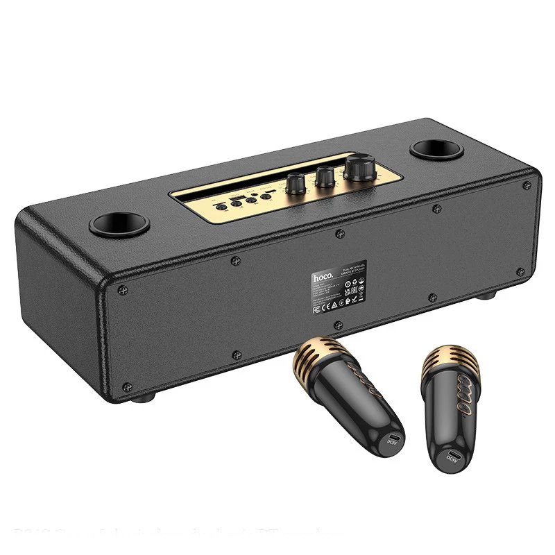 Bluetooth Колонка Hoco BS63 Graceful + два микрофона – Black. Фото 2 из 8