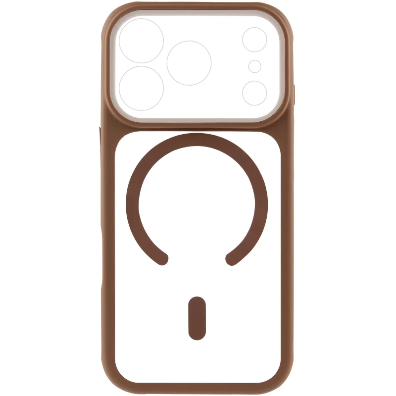 Чохол TPU GETMAN Moon Clear with MagSafe для Apple iPhone 17 Pro (6.3") – Brown. Фото 3 з 6