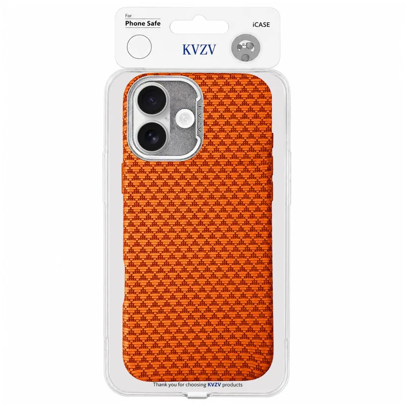 Чохол TPU+PC KVZV Triangular Pattern with Magnetic Fit для Apple iPhone 17 (6.3") – Orange. Фото 4 з 4