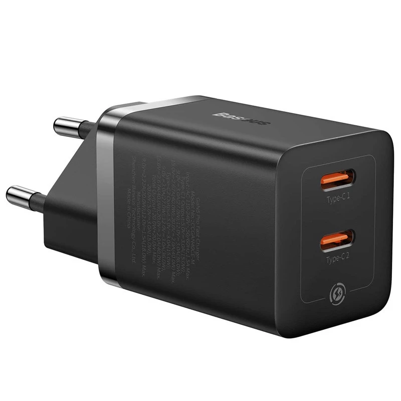 СЗУ Baseus GaN5 Pro OS + Type-C to Type-C 40W (CCGP18010) – Black. Фото 4 из 7