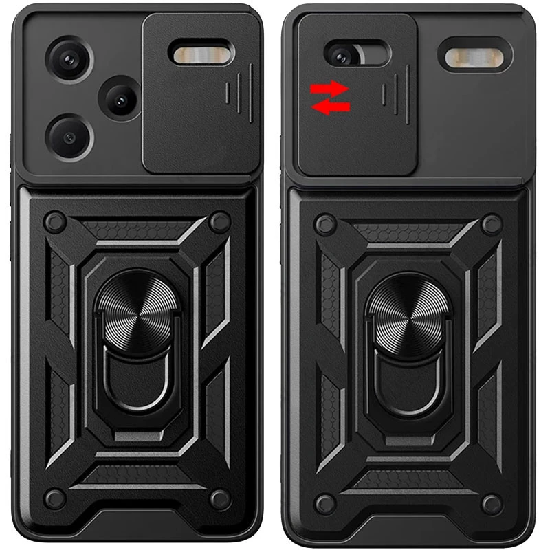 Ударопрочный чехол Serge Ring с защитой камеры для Xiaomi Redmi Note 13 Pro+ – Черный. Фото 2 из 5