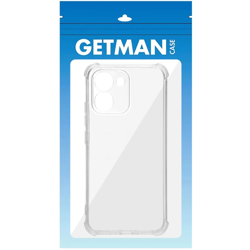 Ультратонкий силиконовый чехол GETMAN с крытыми бортами та камерою на Oppo A6 – Бесцветный (прозрачный). Фото 2 из 2
