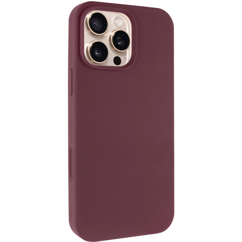 Чохол з закритим низом Silicone Case на Apple iPhone 16 Pro Max – Бордовий / Plum. Фото 4 з 12